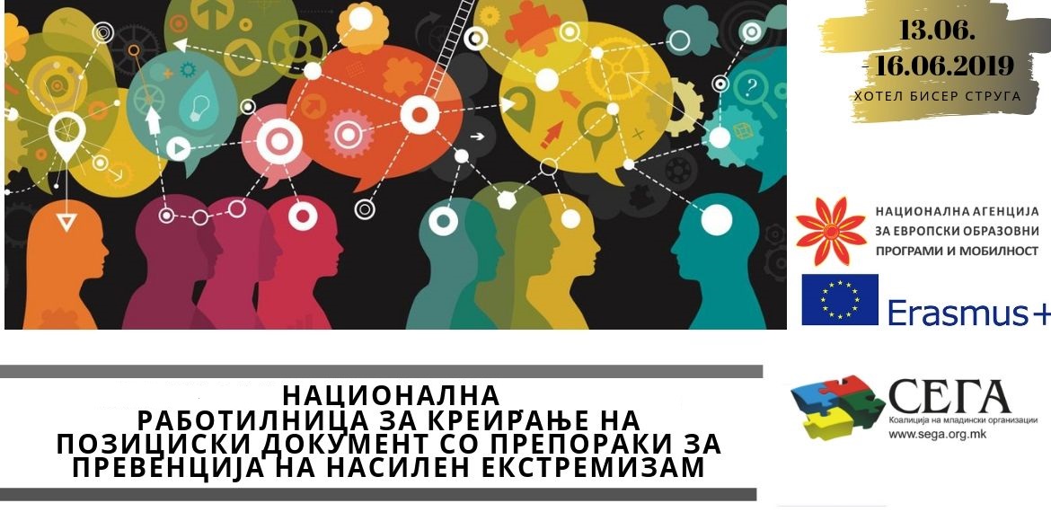 Последни подготовки за фасилитација на Националната работилница за креирање на позициски документ со препораки за превенција на насилен екрсремизам меѓу младите | 13 – 16 Јуни Х. Бисер Стурга